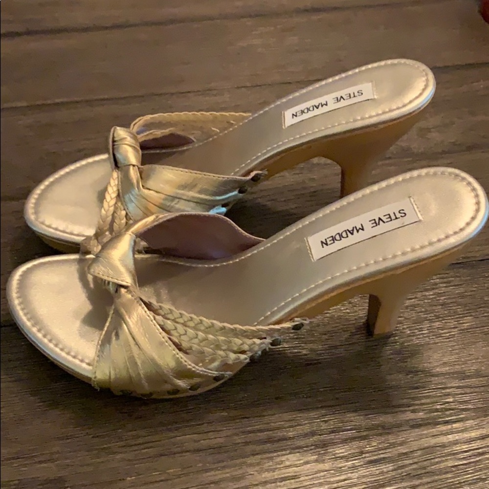 Steve Madden.  Pale Gold Heels.  Size 10.